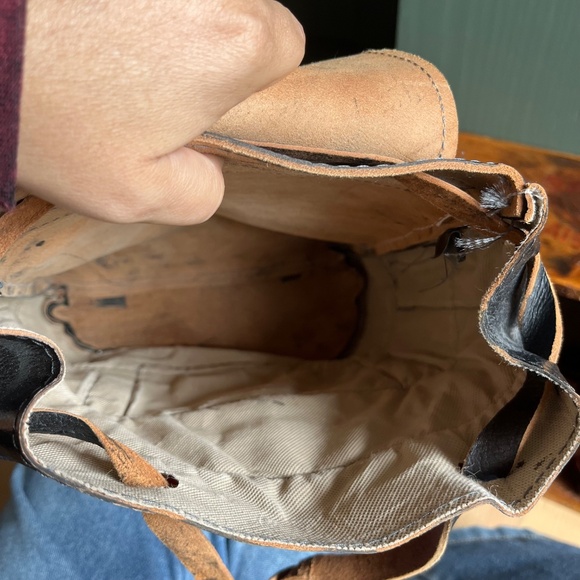 Vintage 70s Boho Genuine Leather Moroccan Carpet Backpack - Picture 5 of 8